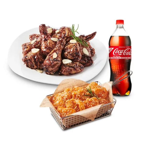 Black Aglio + Tender Kwubaro Chicken  (Yangnyeom Source)  + Cola 1.25L