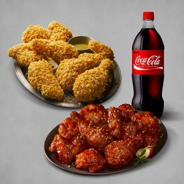 Golden Olive Chicken + BBQ Seasoned Chicken + 1.25L Cola