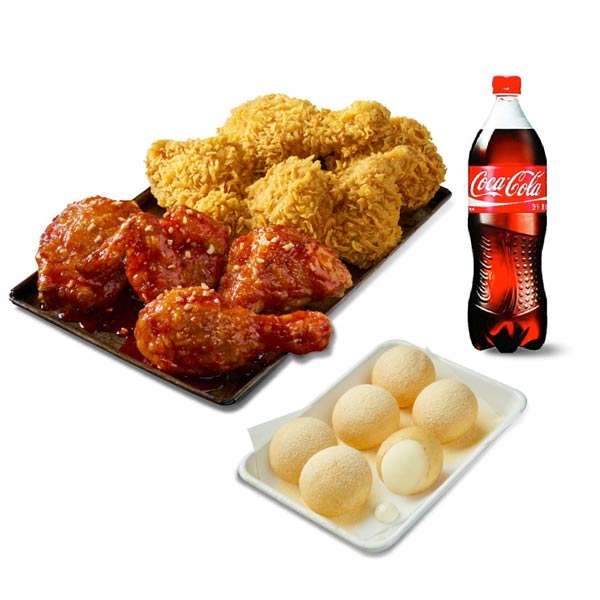 Golden Olive Half and Half Chicken + Cheese Balls + Cola 1.25L