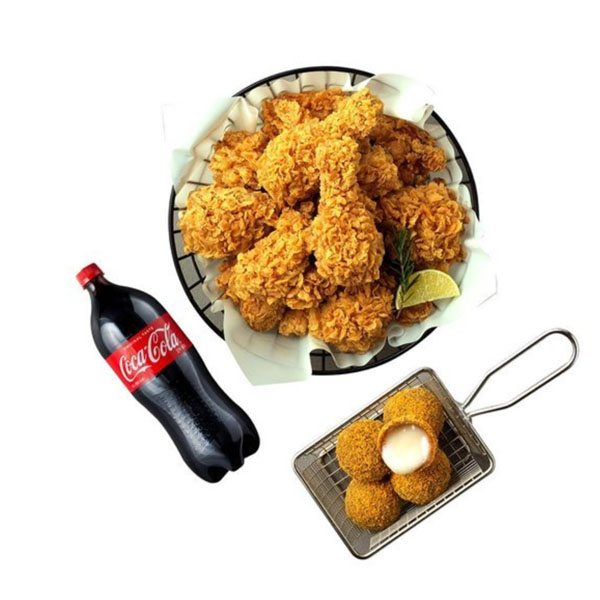 Fried Chicken + Purinkle Cheese Balls + Cola 1.25L