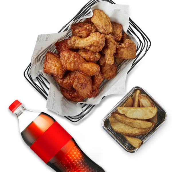 半々チキン一羽[醤油+レッド]ウェッジポテトセット