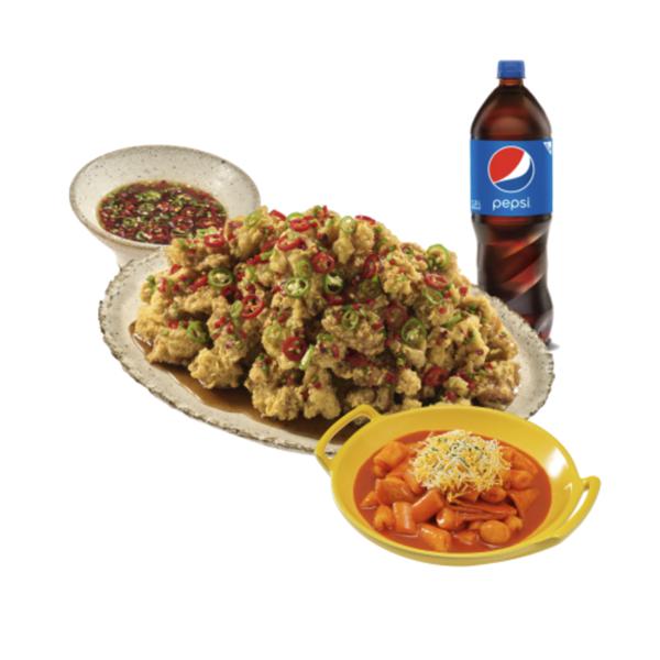 (Regular/Pure Boneless)Spicy Chicken+Tteokbokki+Cola1.25L