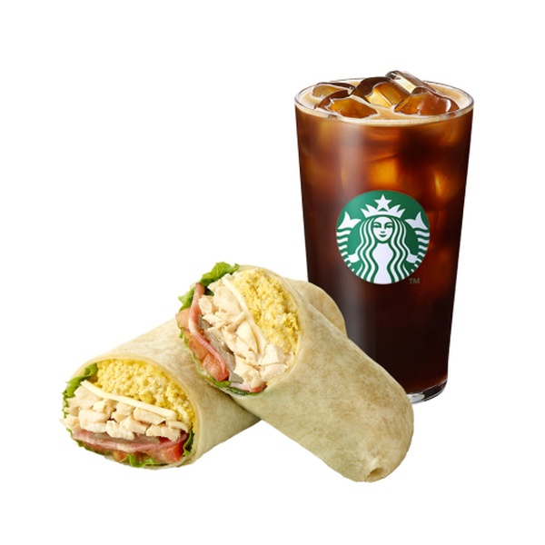 [간편하고 건강하게] 아이스 카페 아메리카노 T + 치킨 베이컨 랩