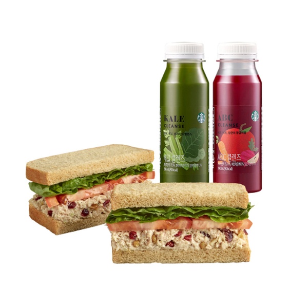 [건강이 최고입니다] ABC 클렌즈190ML+케일 클렌즈190ML+크랜베리 치킨 샌드위치