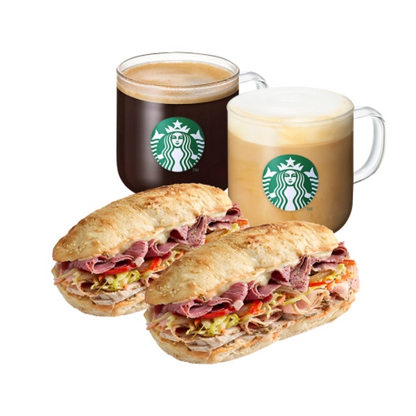[New York Sandwich Set] Caffe Americano T + Caffe Latte T + Renwich NY Sandwich x2