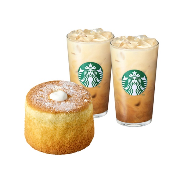 [달콤하고 부드럽게] 아이스 밀크 카라멜 라떼 T 2잔 + 부드러운 생크림 카스텔라