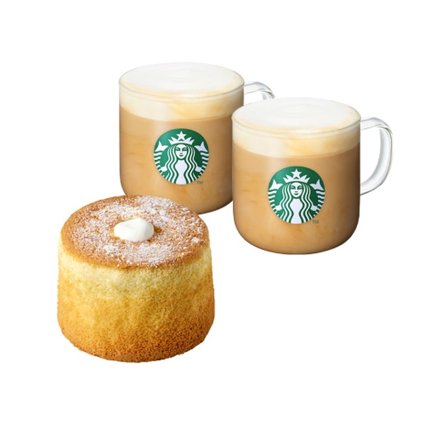 [バニララテデザート] バニララテT 2杯 + ふわふわ生クリームカステラ