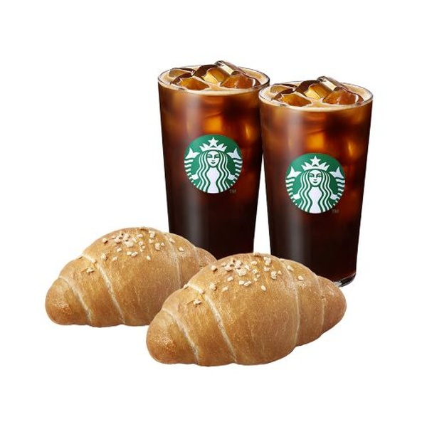 [Crispy Salt Bread Set] Iced Caffe Americano T x2 + Baguette Salt Bread x2