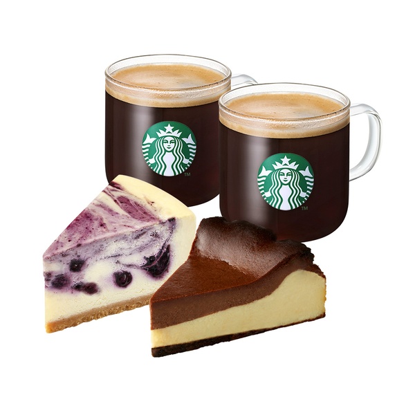 [Happy Birthday] Caffe Americano T x2 + Blueberry Marble Cheesecake + Basque Choco Cheesecake
