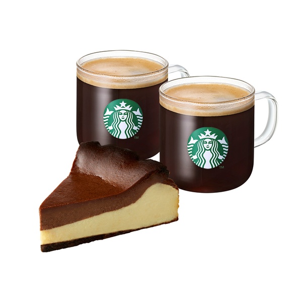 [For Someone Special] Caffe Americano T x2 + Basque Chocolate Cheesecake