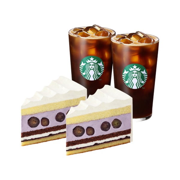 [행복을 담아]아이스 카페 아메리카노 T 2잔 + 블랙 사파이어 쏙 케이크 2개