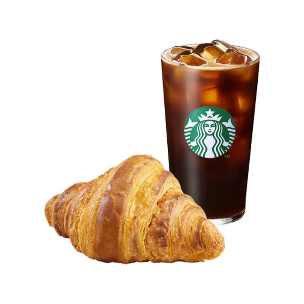 [休憩タイム] アイスカフェアメリカーノT + フレンチクロワッサン