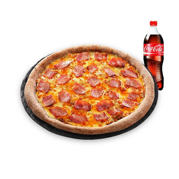 Bacon Cheddar Cheese Pizza (L) + Cola 1.25L