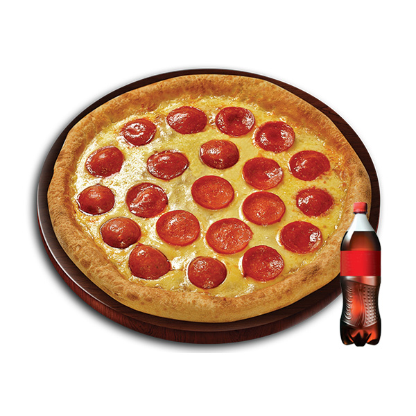 Pepperoni Pizza (M) + Cola 500mL