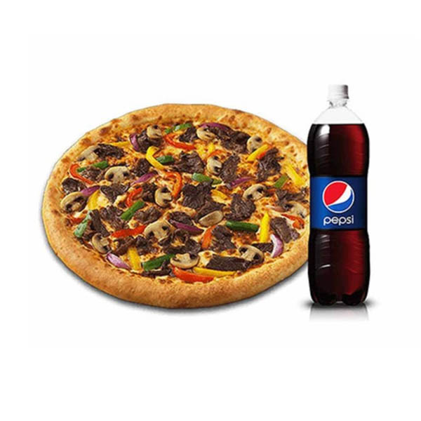 BBQ cheese crust L + 1.25L Pepsi