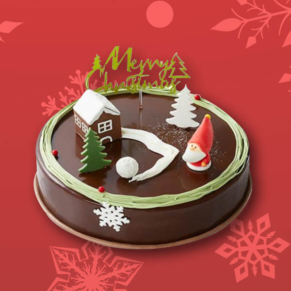 Chocolate Santa House Cake