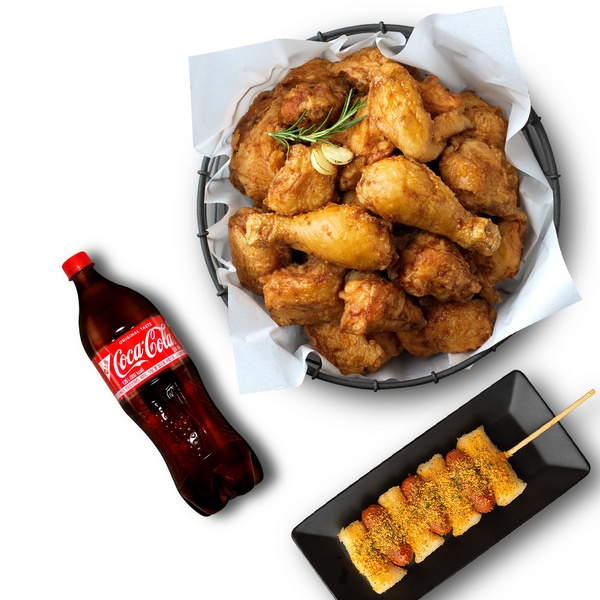Gold King (Whole) + Purinkle Sausage and Rice Cake Skewer + Cola 1.25L