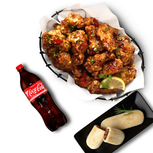 Spicy Soy Sauce Wings + Hotteok + Cola 1.25L