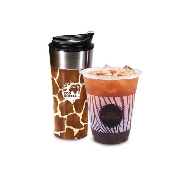 [Cool Glass of Zoo Coffee] Set (Giraffe 400 Tumbler + Americano)