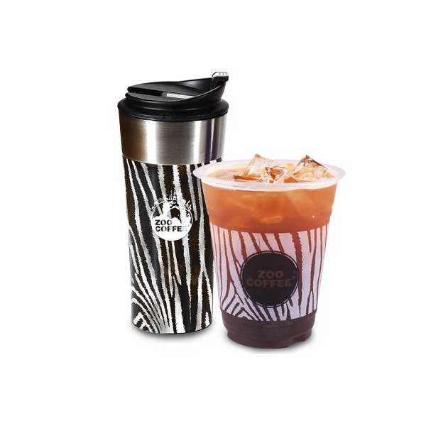 [Cool Glass of Zoo Coffee] Set (Zebra 400 Tumbler + Americano)