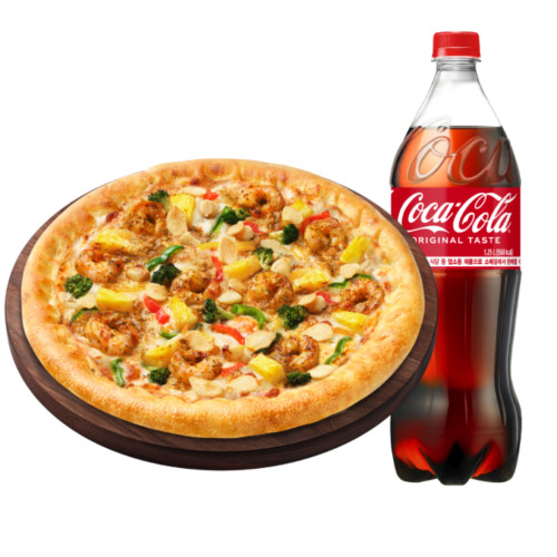 ガーリックバターシュリンプ チーズクラストL + コーラ1.25L