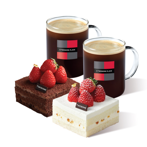 ストロベリーチョコレート生クリーム＋ アイスボックスケーキ ＋ アメリカーノ Rサイズ 2杯