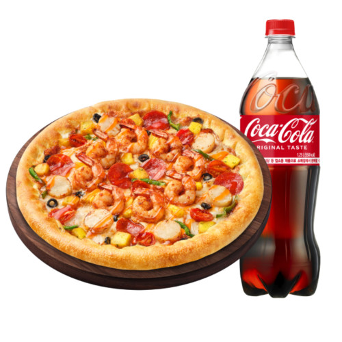 씨푸드킹 치즈크러스트L + 콜라 1.25L