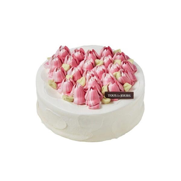 Happy Flower Heart Cake