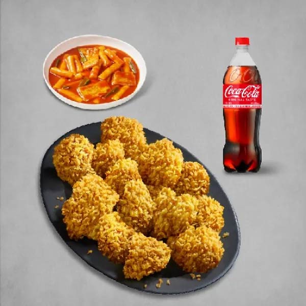 黄金オリーブチキン（骨なし）＋トッポッキ＋コーラ1.25L