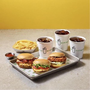 Shack Burger + Smoke Shack + Chicken Shack + Fries + Soda (S) 3 cups
