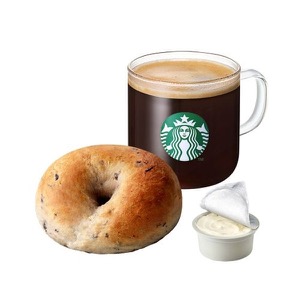 [グッドモーニングベーグル] カフェアメリカーノT + 湯種ブルーベリーベーグル + クリームチーズ28g