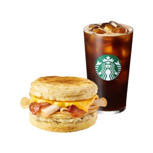[Good Morning Meal Set] Iced Caffe Americano T + Double Chicken Breast Cheddar & Egg Sandwich