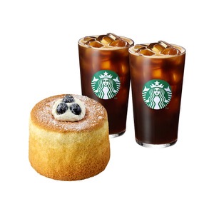 [Happy Day] Iced Caffe Americano T x2 + Blueberry Fresh Cream Castella