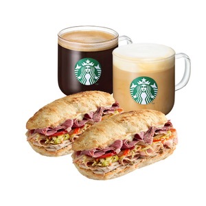 [New York Sandwich Set] Caffe Americano T + Caffe Latte T + Renwich NY Sandwich x2