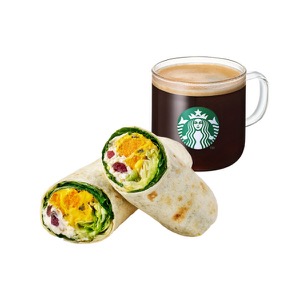 [温かい健康な一食] カフェアメリカーノT + カボチャリコッタサラダラップ