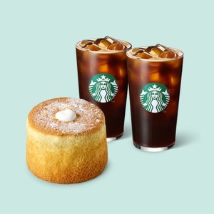 [Soft Dessert (ICE)] Iced Caffe Americano T x2 + Soft Fresh Cream Castella