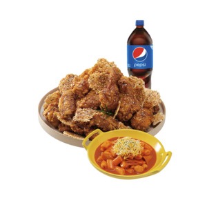 (Original/Boneless)Crispy Nurungji Chicken+Tteokbokki+Cola1.25L