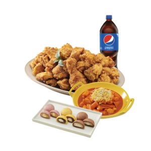 (Original/Boneless)Fried Chicken+Tteokbokki+3 Cheese Balls+Cola1.25L