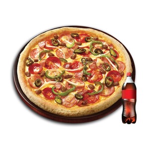 Hot and Spicy Pizza (M) + Cola 500mL