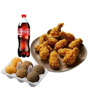 Golden Olive Hot Wings + Assorted Cheese Balls 6ea + Coke 1.25L