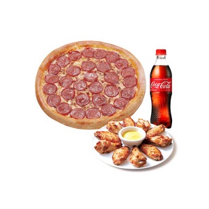 Original Pepperoni (L) + Pappas wing + Coca-Cola 500ml