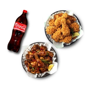 Spicy Soy Sauce Chicken + Fried Chicken + Cola 1.25L