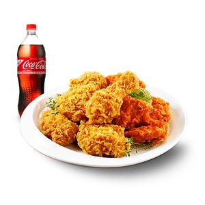 Fried Chicken (Half) + Yangnyeom Chicken (Half) + Cola 1.25L